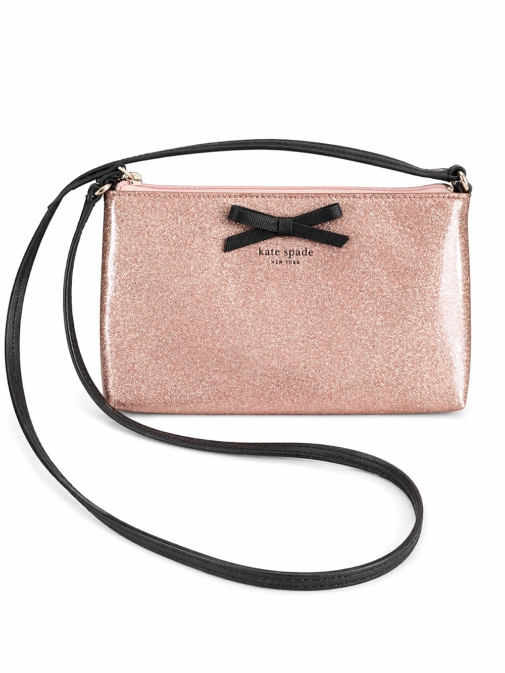 Kate Spade Mavis Street Amy Glitter Crossbody, Rose Gold NWT